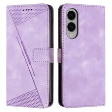 Per Samsung Galaxy S25 Edge 5G Dream Triangle Custodia in pelle con cordino lungo (viola)