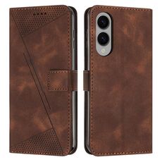 Per Samsung Galaxy S25 Edge 5G Dream Triangle Custodia in pelle con cordino lungo (marrone)