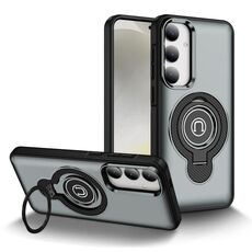 Custodia magnetica con supporto ad anello per Samsung Galaxy S24 5G (grigio)