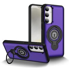 Custodia magnetica con supporto ad anello per Samsung Galaxy S24 5G (viola)