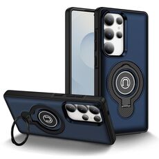 Per Samsung Galaxy S24 Ultra 5G Custodia magnetica per telefono con supporto ad anello (blu)