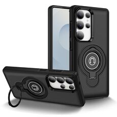 Custodia magnetica con supporto ad anello per Samsung Galaxy S25 Ultra 5G (nera)