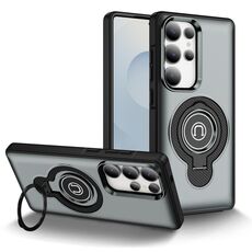 Custodia magnetica con supporto ad anello per Samsung Galaxy S25 Ultra 5G (grigio)