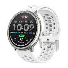 Per Amazfit Active 2 Cinturino sportivo in silicone con fibbia argentata (bianco)