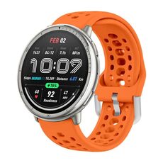 Per Amazfit Active 2 Cinturino sportivo in silicone con fibbia argentata (arancione)