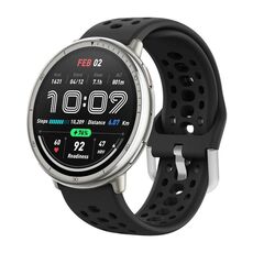 Per Amazfit Active 2 Cinturino sportivo in silicone con fibbia argentata (nero)