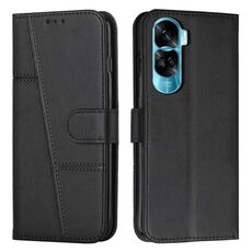 Per Honor 90 Lite / X50i 5G Custodia per telefono in pelle con fibbia e texture in vitello con cuciture (nero)