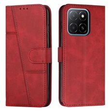 Per Honor X5b / X5b Plus 4G Custodia per telefono in pelle con fibbia e cuciture in vitello (rosso)