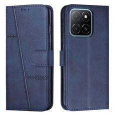 Per Honor X5b / X5b Plus 4G Custodia per telefono in pelle con fibbia e cuciture in vitello (blu)