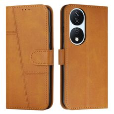 Per Honor X7b 4G / 5G / 90 Smart Stitching Calf Texture Fibbia Custodia per telefono in pelle (giallo)