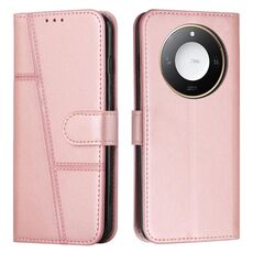 Custodia per telefono in pelle con fibbia in vitello con cuciture intelligenti per Honor X60 / X9c (oro rosa)