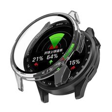 Per Garmin Approach S50 Pellicola temperata Custodia protettiva per orologio PC integrata (trasparente)