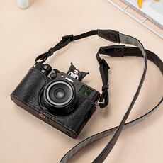 Custodia in similpelle con tracolla per fotocamera FUJIFILM X100VI Buffalo Texture PU (nera)