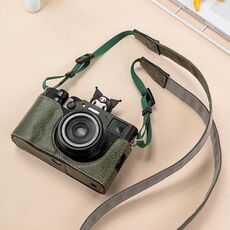 Custodia per fotocamera FUJIFILM X100VI in similpelle con tracolla (verde)