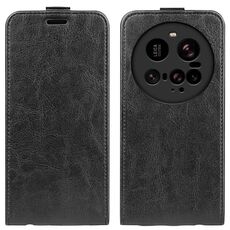 Custodia per telefono in pelle con flip verticale singolo per Xiaomi 15 Ultra R64 (nera)