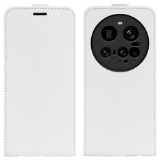 Custodia per telefono in pelle con flip verticale singolo per Xiaomi 15 Ultra R64 (bianca)