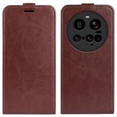 Custodia in pelle con flip verticale per Xiaomi 15 Ultra R64 (marrone)