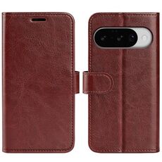 Custodia per telefono in pelle con flip orizzontale R64 Texture per Google Pixel 10/10 Pro (marrone)