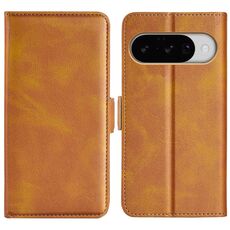 Custodia in pelle con chiusura magnetica orizzontale a doppio lato per Google Pixel 10/10 Pro (gialla)