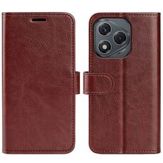 Custodia per telefono in pelle con flip orizzontale per Honor 400 Lite R64 (marrone)