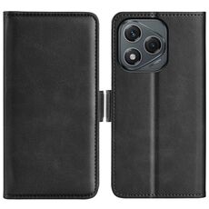 Custodia per telefono in pelle con chiusura magnetica orizzontale a doppio lato per Honor 400 Lite (nero)