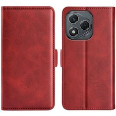 Custodia per telefono in pelle con chiusura magnetica orizzontale a doppio lato per Honor 400 Lite (rosso)