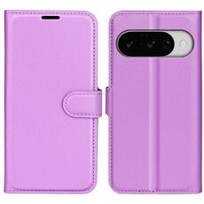 Custodia per telefono cellulare con flip orizzontale in pelle con texture litchi per Google Pixel 10/10 Pro (viola)