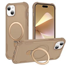 Per iPhone 15 Plus Yingcai Gears MagSafe Holder Custodia antiurto per telefono (marrone)