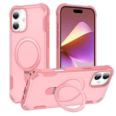 Per iPhone 16 Plus Yingcai Gears MagSafe Holder Custodia antiurto per telefono (rosa)