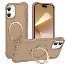 Per iPhone 16 Plus Yingcai Gears MagSafe Holder Custodia antiurto per telefono (marrone)
