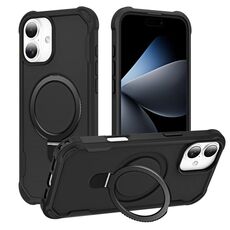 Per iPhone 16 Plus Yingcai Gears MagSafe Holder Custodia antiurto per telefono (nero)