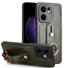 Per OPPO Reno13 F 5G Custodia per telefono in pelle con cinturino posteriore (verde)
