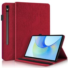 Per Samsung Galaxy Tab S10 FE+ Life Tree Series Custodia in pelle con flip orizzontale per tablet (rosso)