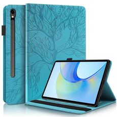 Per Samsung Galaxy Tab S10 FE+ Life Tree Series Custodia in pelle con flip orizzontale per tablet (blu lago)