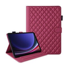 Per Samsung Galaxy Tab S10 FE+ Custodia per tablet in pelle con reticolo a rombo (rosso)