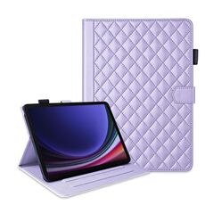 Per Samsung Galaxy Tab S10 FE+ Custodia per tablet in pelle con reticolo a rombo (viola)