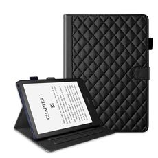 Per Amazon Kindle Paperwhite 12a generazione 2024 Custodia per tablet in pelle a reticolo romboidale (nero)
