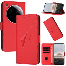 Per Xiaomi 15 Ultra Custodia per telefono in pelle con fibbia a forma di triangolo (rosso)