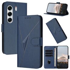Per Tecno Camon 40 4G Custodia in pelle con fibbia a motivo triangolare (blu reale)