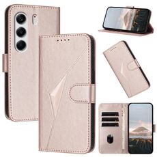 Per Tecno Camon 40 4G Custodia in pelle con fibbia a motivo triangolare (oro rosa)