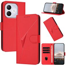 Per Honor 400 Lite Custodia per telefono in pelle con fibbia a motivo triangolare (rosso)
