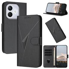 Custodia per telefono in pelle con fibbia a motivo triangolare per Honor 400 Lite (nero)