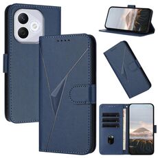 Custodia in pelle con fibbia a motivo triangolare per Honor 400 Lite (blu reale)