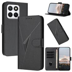 Per Honor X8c 4G Custodia in pelle con fibbia a motivo triangolare (nero)