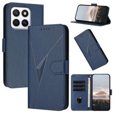 Per Honor X8c 4G Custodia in pelle con fibbia a motivo triangolare (blu reale)