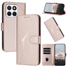 Per Honor X8c 4G Custodia in pelle con fibbia a motivo triangolare (oro rosa)