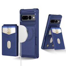 Per Google Pixel 7 Pro 2-in-1 RFID Wallet Magnetic MagSafe Custodia in pelle per telefono (blu)