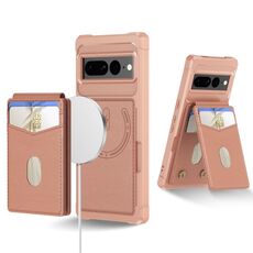 Per Google Pixel 7 Pro 2-in-1 RFID Wallet Magnetic MagSafe Custodia in pelle per telefono (rosa)