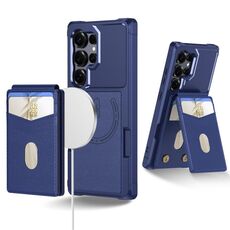 Per Samsung Galaxy S22 Ultra 5G 2-in-1 Custodia magnetica MagSafe in pelle con retro per telefono (blu)