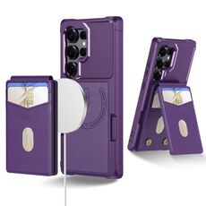 Per Samsung Galaxy S22 Ultra 5G 2-in-1 Custodia magnetica MagSafe in pelle con retro per telefono (viola)